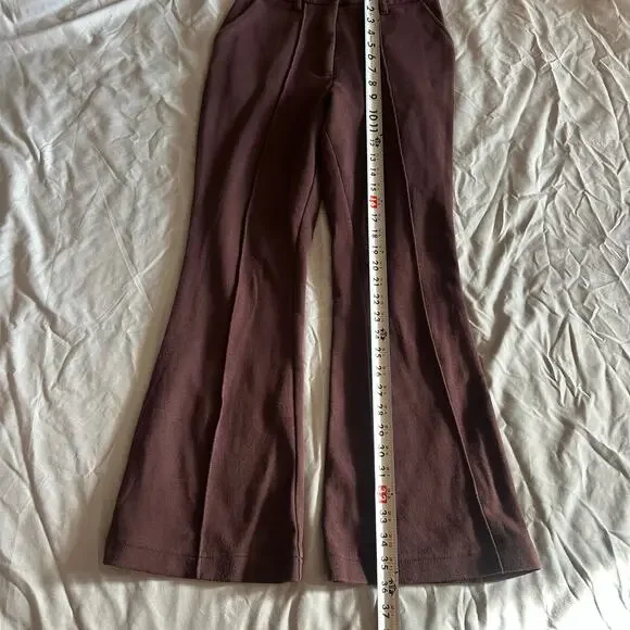 Urban Outfitters, Maroon, Pleated, Flare/Wide Leg, Trousers- S - Picture 11 of 12